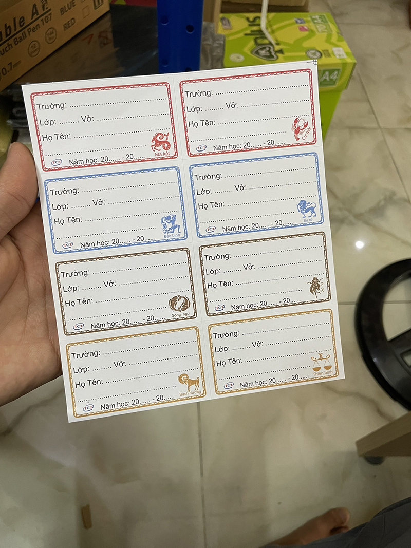 Nhãn vở - xấp 40 cái